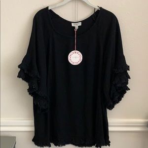 NWT UMGEE Fringe Ruffle Top